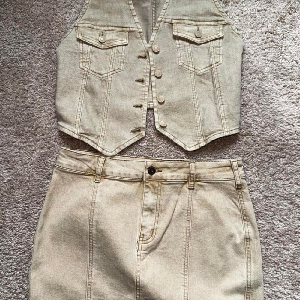Unbranded Women's Tan and Cream Waistcoats-vests